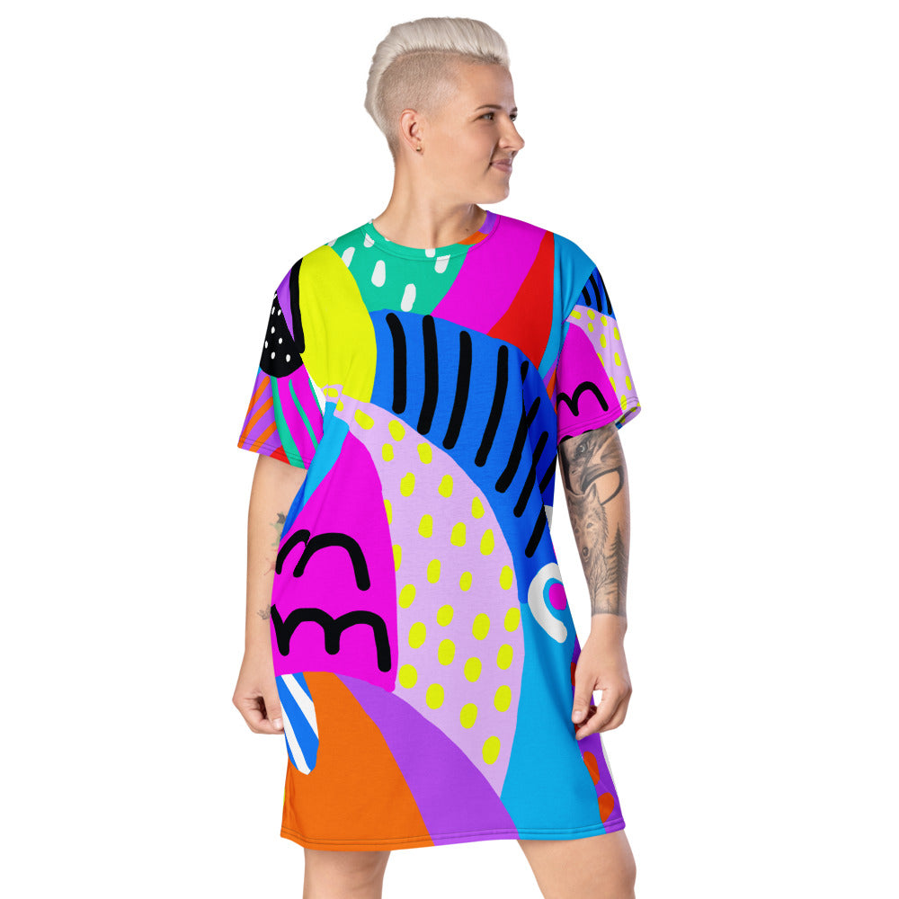 Womens Rainbow T-shirt dress ...
